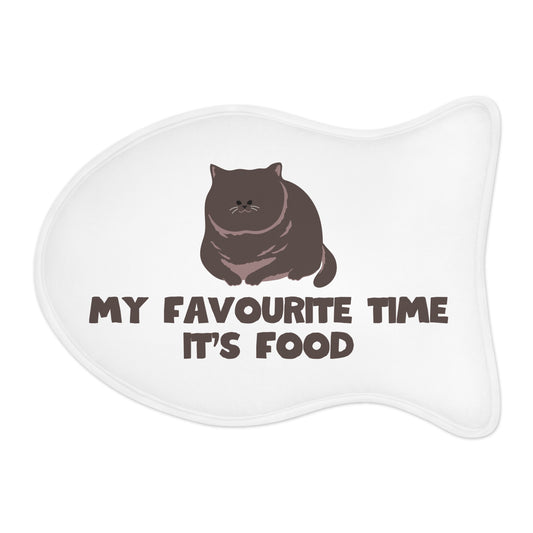 My Favorite Time Is Food – Adorable Cat Feeding Mat