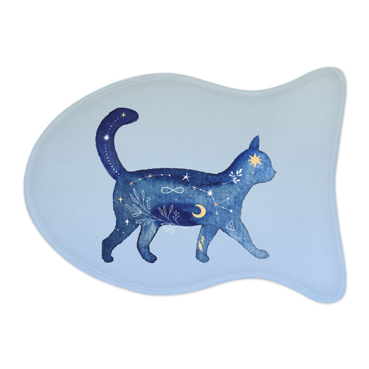 Zodiac Cat Feeding Mat – Mystical Blue Gradient Design