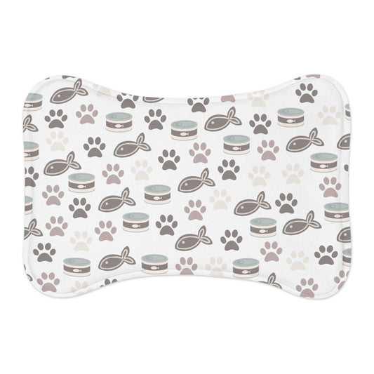 Playful Paw Prints & Fish Feeding Mat – Perfect for Your Cat’s Mealtime