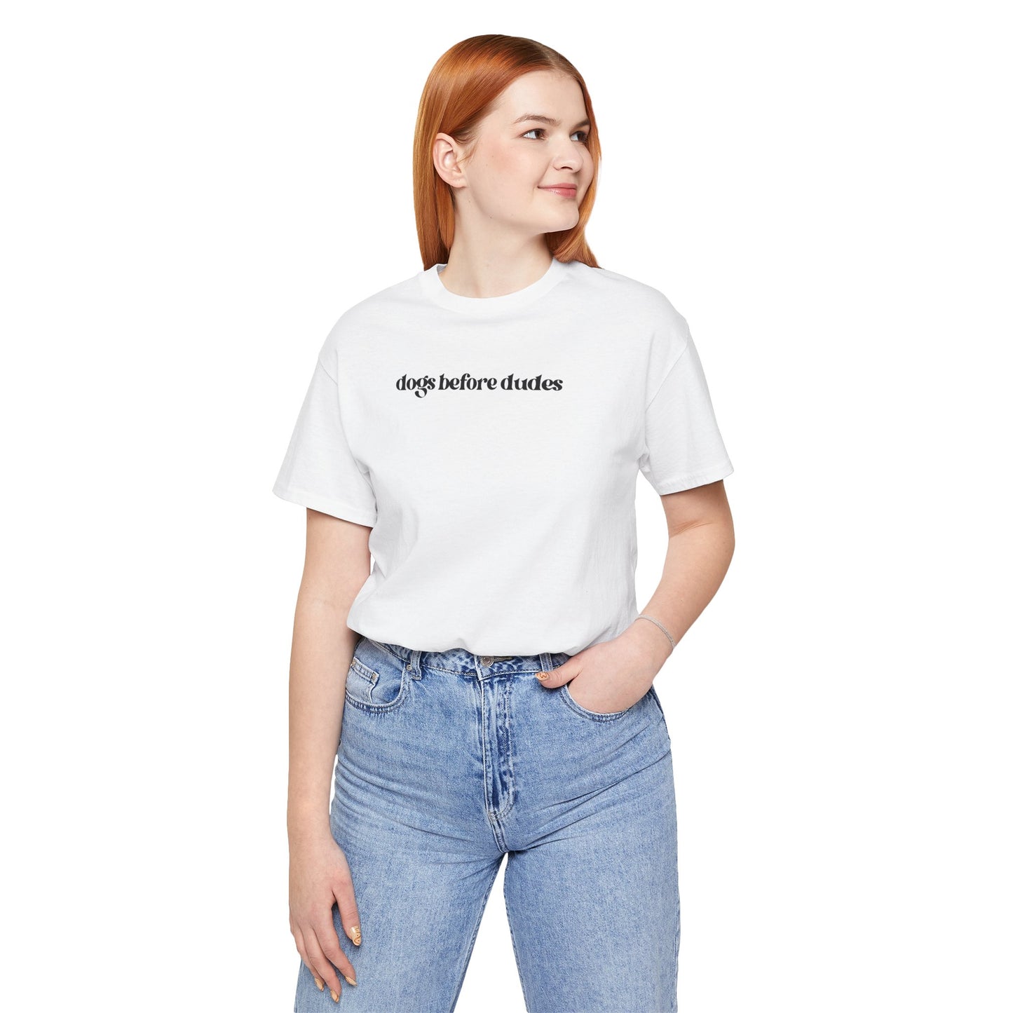 “Dogs Before Dudes” T-Shirt - Funny Women’s Dog Lover Tee