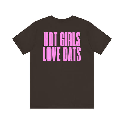 Graphic Tee for Cat Lovers - 'Hot Girls Love Cats'