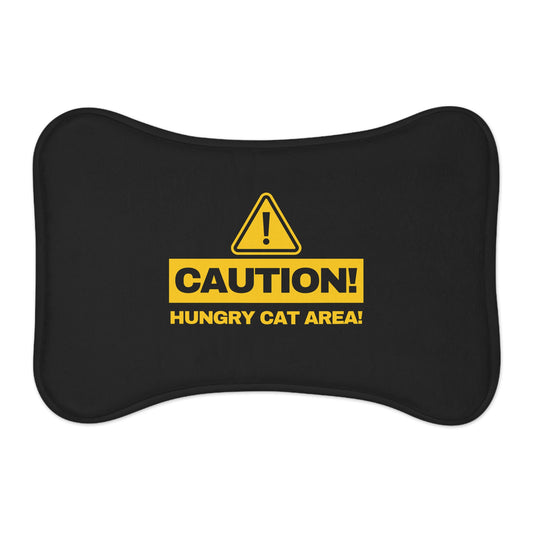 Caution! Hungry Cat Area – Bold Feeding Mat Design