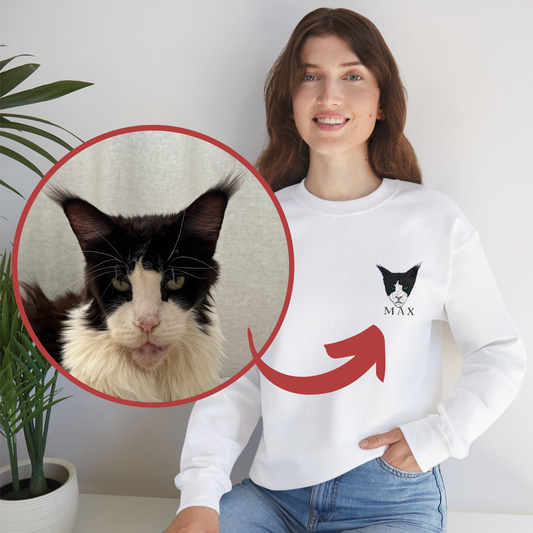 Personalized Embroidered Sweatshirt for Pet Lovers – Custom Pet Design