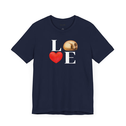 LOVE Cat and Heart Graphic T-Shirt – Perfect for Animal Lovers - mysticshirt