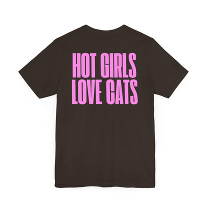 Graphic Tee for Cat Lovers - 'Hot Girls Love Cats'