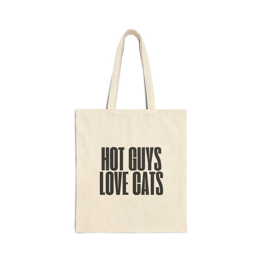 Hot Guys Love Cats Cotton Tote Bag – Stylish & Trendy Cat Lover Accessory