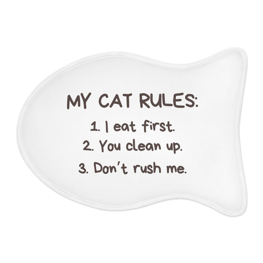 My Cat Rules Feeding Mat – Fun Cat Owner Gift | Durable & Easy to Clean